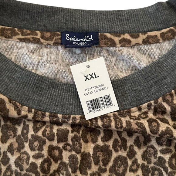 Splendid Women's Size XXL Lively Leopard 2-Piece Gray Brown Pajama Set N… - Picture 4 of 4